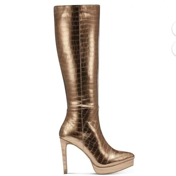 THALIA SODI Bronze Jessy Womens Zipper Stiletto Knee-High Boots - Picture 1 of 6